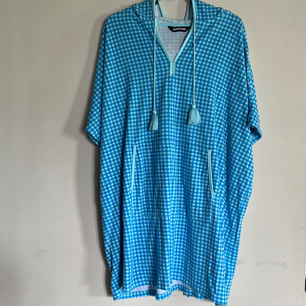 Lands End Hooded Swim Coverup Size L- Xl